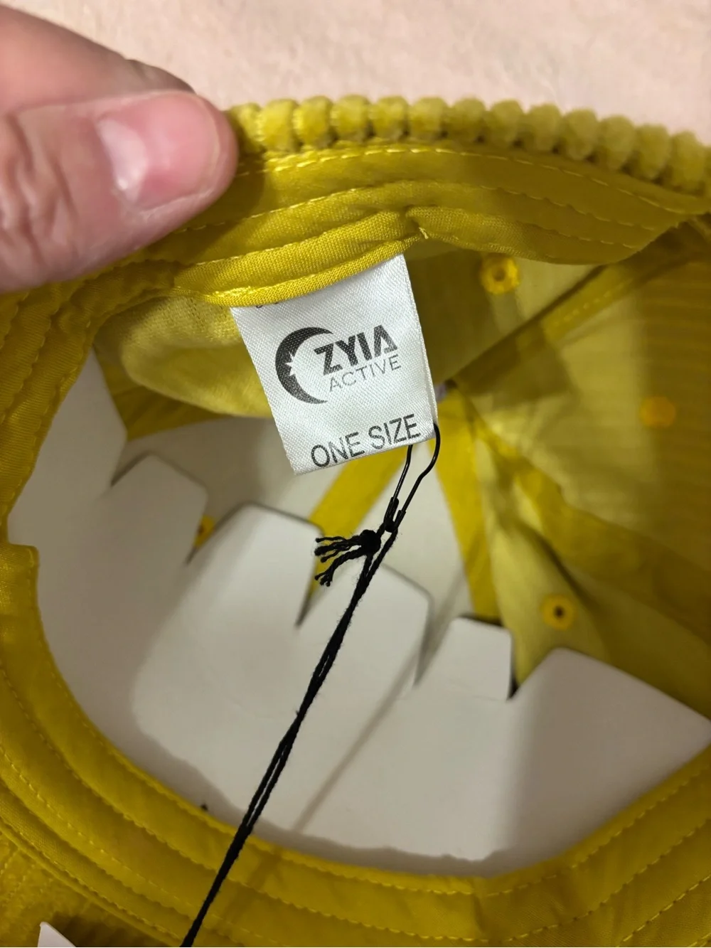 ZYIA Active Faith Corduroy Baseball Cap Yellow Adjustable One Size NWT